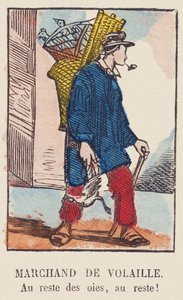 Gevogeltehandelaar. Naar de rest van de ganzen, naar de rest!, rond 1819 (print) door French School