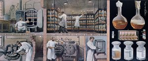 Bereiding van serums om tuberculose te bestrijden, uit Les Animaux, ca. 1900 door French School