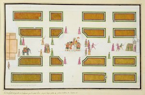 Presentatie van Gentil door Nawab Shuja ud-Daula aan Keizer Shah Alam in Angur Bagh uit Het Gentil Album, gepubliceerd in 1774
