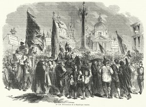 Proclamatie van de Romeinse Republiek, Italië, 9 februari 1849