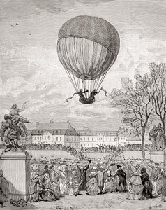 Professor Jacques Charles en Nicolas-Louis Robert vliegen met 