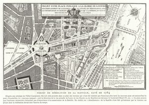 Voorstellen voor een openbaar plein gewijd aan de glorie van Lodewijk XVI van Frankrijk, Parijs, 1784 door French School