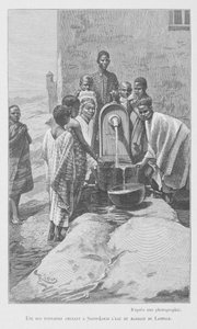 Openbare fontein in Senegal, illustratie uit "Le Senegal..." door Louis Leon Faidherbe, 1889