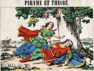 Pyramus (Pirame) en Thisbe, verhaal van Ovidius in 