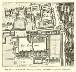 Wijk van het Louvre, 1648-1652, Fac-simile van het plan van Gomboust door French School