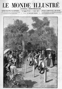Race van de Racing Club in het Bois de Boulogne in 1887 door French School