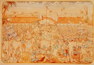 Ontvangst door de Koning van Dahomey voor de Franse Gezanten door French School