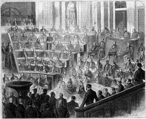Ontvangst van Henri Lacordaire, Franse priester en dominicaan, bij de Académie Française, 24 januari