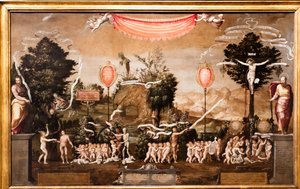 Religieuze allegorie over het thema van de onschuldige heiligen door French School