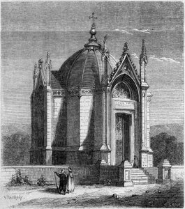Religieuze architectuur: buitenaanzicht van de kapel Saint Louis (1842), Carthago, Tunesië