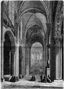 Religieuze architectuur: interieur van de kerk van Saint Germain des Pres, in Parijs