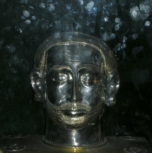 Reliekhouder hoofd van St. Benedictus (zilver) door French School