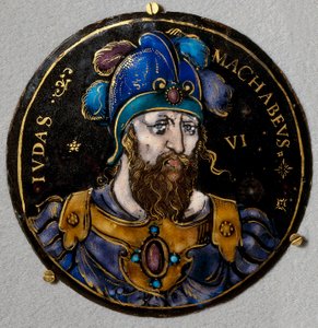 Voorstelling van Judas Makkabeüs, bijgenaamd de hamer, opvolger van zijn vader Matathias aan het hoofd van de opstand van de Joden tegen de onderdrukking van de Seleuciden door French School