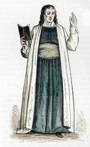 Voorstelling van een theofilantropistische priester (kleurgravure) door French School
