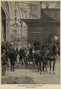 Terugkeer van de Franse president Felix Faure van zijn bezoek aan Rusland, 1897 door French School