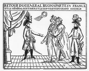 Terugkeer van Generaal Bonaparte naar Frankrijk (gravure) door French School
