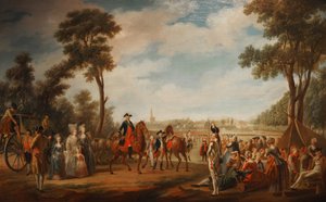 Revue en parade van het Regiment van Condé in Straatsburg tussen 1779 en 1781.