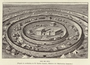 Ring des Huns. Ringvormige fortificaties ter bescherming van een nederzetting van de Hunnen door French School