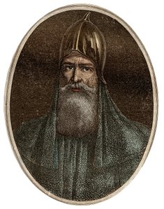 Riourik, Varangische prins van de 9e eeuw - Portret van Rurik, een Varangische hoofdman en stichter van Kievan Rus - Nieuwe Nationale Encyclopedie door Maurice La Charest.