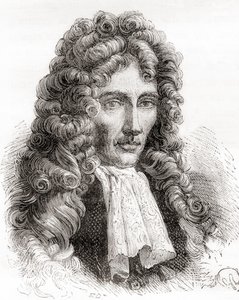 Robert William Boyle, Anglo-Ierse natuurfilosoof, chemicus, natuurkundige en uitvinder, uit Les Merveilles de la Science, pub. 1870 door French School