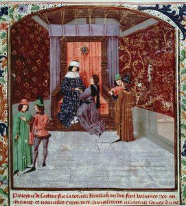 Edward IV ontvangt het boek van de auteur, uit Anciennes Chroniques d