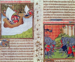 De Engelsen op zee, en de slag van de mannen van Gent en de Graaf van Vlaanderen, eind 14e eeuw
