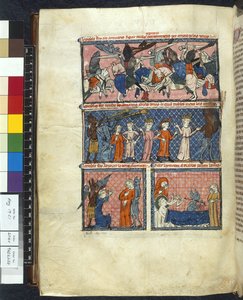 Royal 19 C. 1, f.204v Diabolische Verleidingen, illustratie uit 