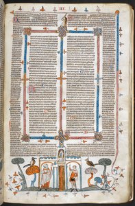 De schilder en de duivel, uit Decretalen van Gregorius IX met gloss van Bernard van Parma (de 