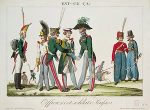 Russische officieren en soldaten, 1815