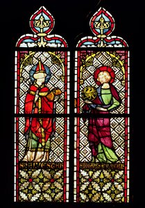 SS. Sylvester en Johannes de Evangelist, uit de Collegiale kerk van Onze-Lieve-Vrouw van de Tenhemelopneming in Romont, ca. 1330 door French School
