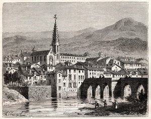 Saint-Antonin-Noble-Val (Saint Antonin Noble Val) - Languedoc-Roussillon-Midi-Pyrenee - gravure in 