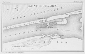 Saint-Louis in 1854, illustratie uit "Le Senegal...", door Louis Leon Faidherbe, 1854 door French School