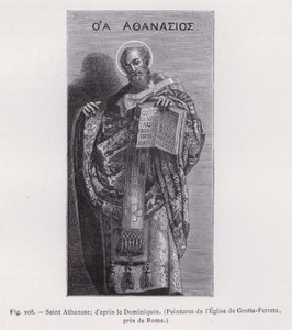 Sint Athanasius; naar de Dominiquin, Schilderijen van de Kerk van Grotta-Ferrata, nabij Rome