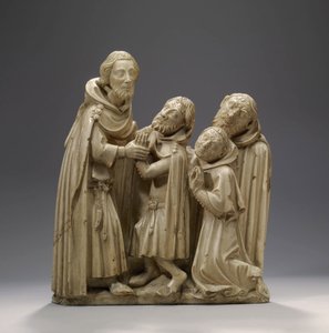 Sint Elzear van Sabran geneest drie Melaatsen, c.1373