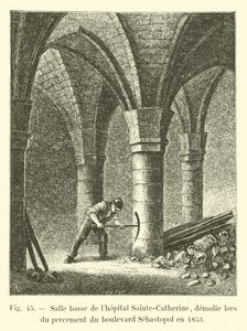 Lage zaal van het Sainte-Catherine ziekenhuis, gesloopt tijdens de aanleg van de boulevard Sébastopol in 1853