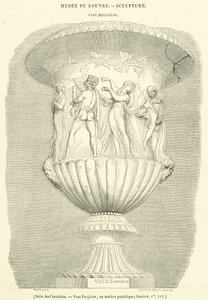 Zaal van de Kariatiden, Borghese vaas, in pentelisch marmer, hoogte, Im, 717 (gravure) door French School