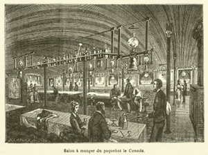 Eetkamer van het stoomschip de Canada door French School