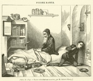 Salon van 1840, Ramus in afwachting van zijn moordenaars (gravure) door French School