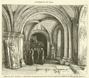 Salon van 1843, Schilderij, Des Moines transportant un cercueil dans la crypte de la cathedrale de Bale (gravure)