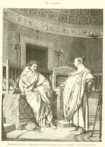 Salon van 1861, schilderij, Twee auguren kunnen elkaar niet aankijken zonder te lachen door French School