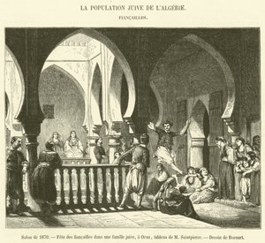 Salon van 1870, Verlovingsfeest in een Joodse familie, in Oran door French School