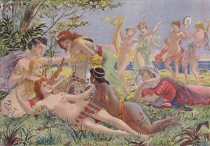 Sappho op Lesbos door French School