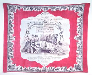 Sjaal die Rusland karikaturiseert, ziek van hebzucht en ambitie tijdens de Krimoorlog, ca. 1856 (gedrukt zijde)