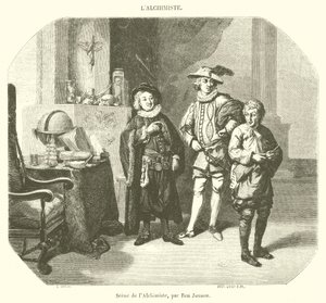 Scène van de Alchemist (gravure) door French School