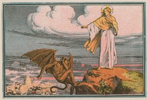 Scène uit het leven van Jezus (gekleurde gravure)
