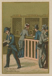 Scène in een bank door French School