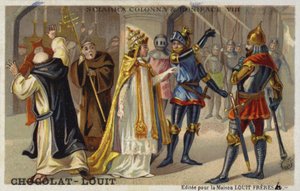 Sciarra Colonna slaat Paus Bonifatius VIII in het gezicht, 1303 door French School