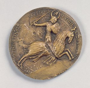 Zegel van Jean IV de Dappere (1341-99) Hertog van Bretagne (was) door French School