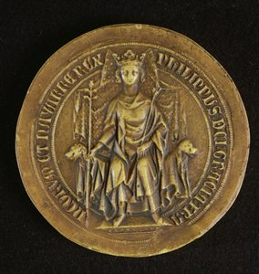 Zegel van Philippe V (1294-1322) De Lange, 1317 door French School