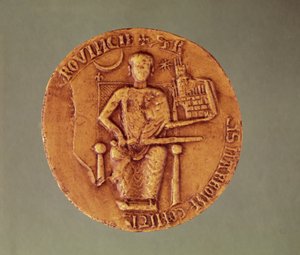 Zegel van Raymond VI (1156-1222) Graaf van Toulouse, 1204 door French School